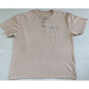 Carhartt Men's Polo Shirt Men's 2XL Original Fit Short Sleeve Brown